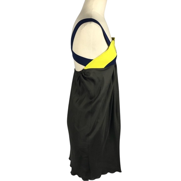 💕 Alisha Levine Color Block 100% Silk Dress - Picture 6 of 8